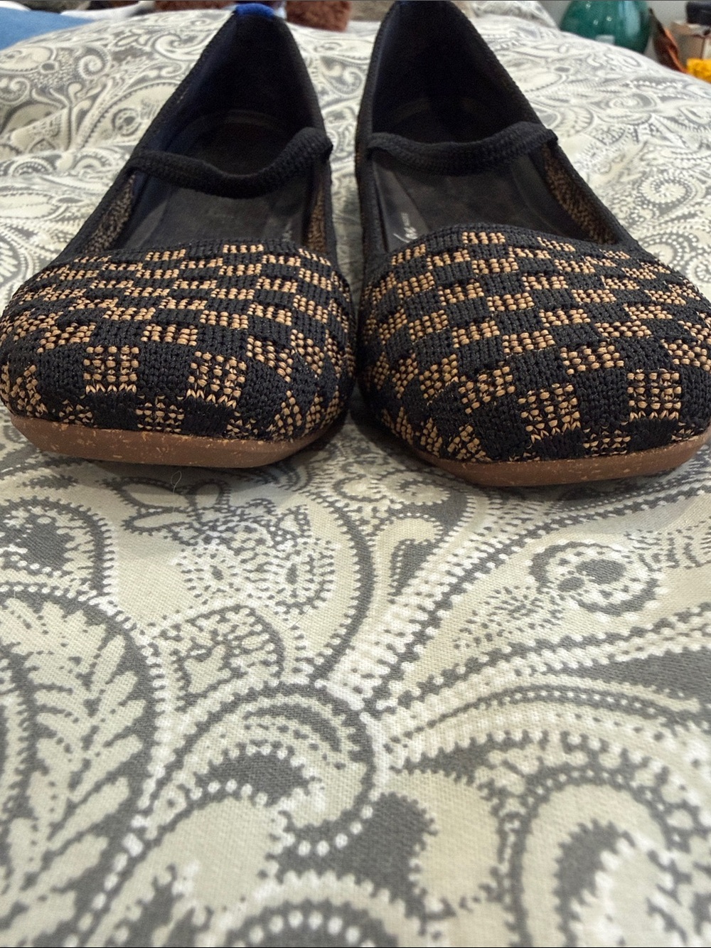 Rothy's size 7.5 Woven Check Ballet Flats in Black and Brown - nw/out tags - Picture 3 of 7